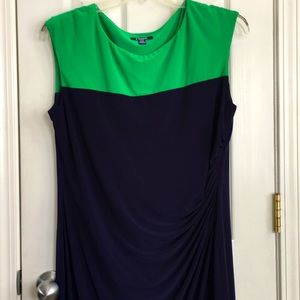 Sleeveless shirred dress/ chaps